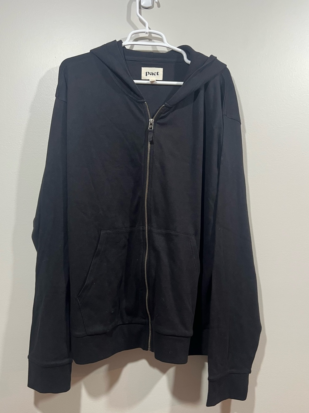 Pact Black Full Zip Hooded Jacket Size XL